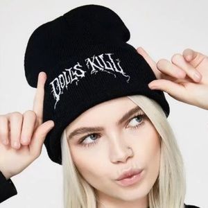 Dolls kill black hoodie beanie hat